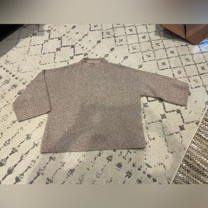 Mock turtleneck boxy soft sweater